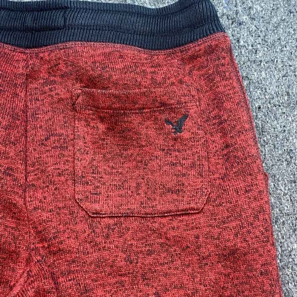 American Eagle Joggers Sz XS Mens Red Marled Skater Striped Cuffs Sweatpants